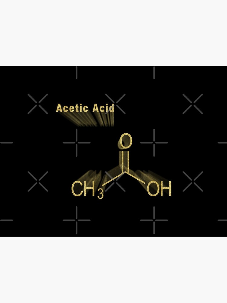 Discover Acetic Acid, Structural chemical formula gold Premium Matte Vertical Poster