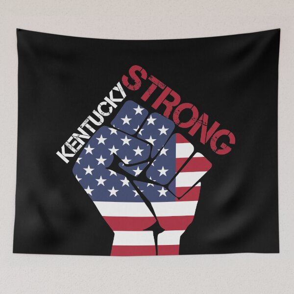 Item preview, Kentucky Strong, I love Kentucky American flag, USA flag, For Black Color   designed and sold by KittySSmith.