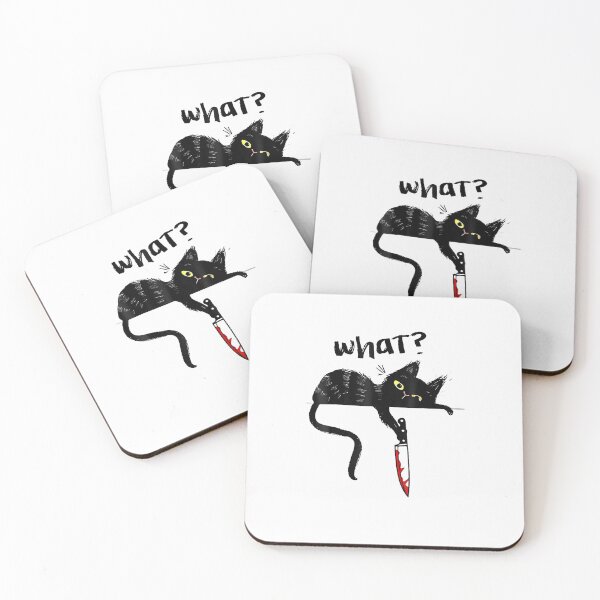 Item preview, Cats What Funny Blacks Cats, Murderous Cats With Knife T-Shirt designed and sold by shop   luisant.