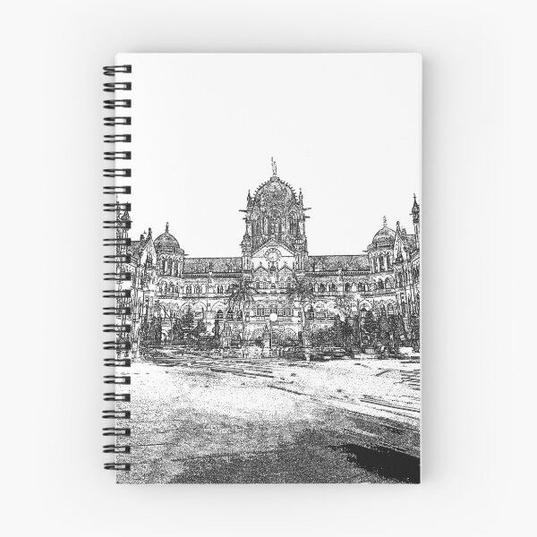 Item preview, Victoria Terminus, now CSMT (VT) station image converted to black and white line drawing on custom printed gifts. designed and sold by CameraDesign.