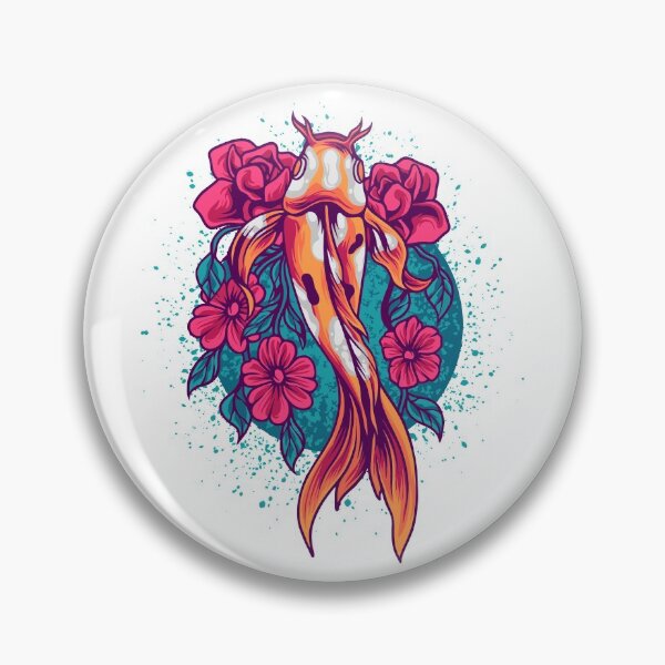 Item preview, A Beautiful Koi Fish With Flowers designed and sold by LilysGoodies.