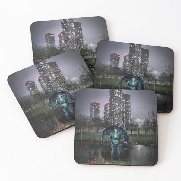 Item preview, Man with Phone in Urban Park with Skyscrapers Behind designed and sold by Tony North.