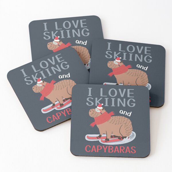 Item preview, Skiing Capybara funny quote, I love skiing and capybaras designed and sold by KlaraMacinka.