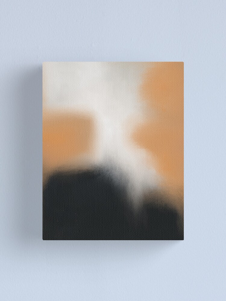 Abstract Art Painting in Earthy Taupe, Soft Black and Burnt Orange Canvas  Print for Sale by kasamor