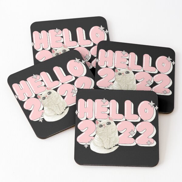 Item preview, Cute cat,  Hello 2022 pink designed and sold by Quote for  Success.