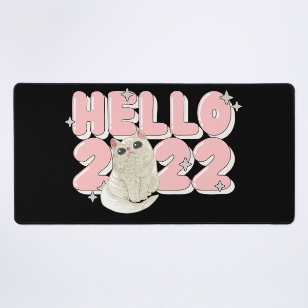 Item preview, Cute cat, Hello 2022 pink designed and sold by Quote for Success.