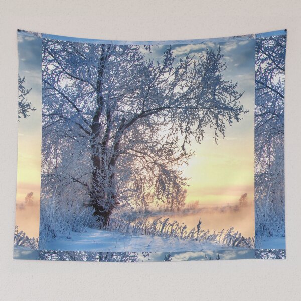 Item preview, Winter Wonderland White Snow Tree Sunset designed and sold by silviaol.