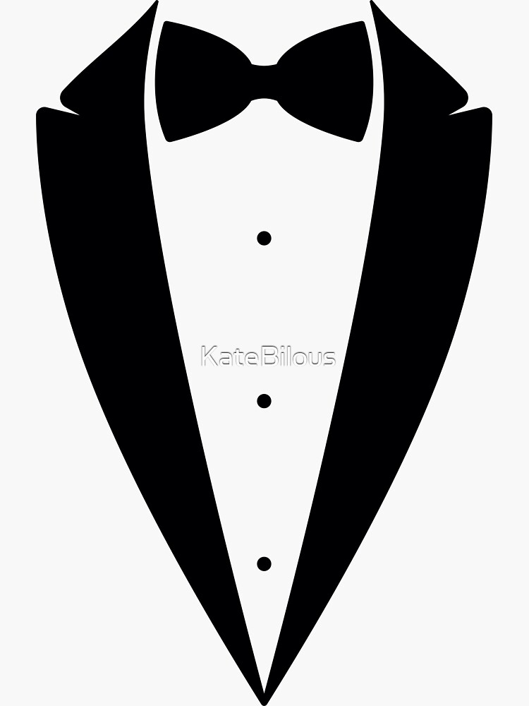 White Tuxedo with black Bow Tie Monogram Classic Round Sticker