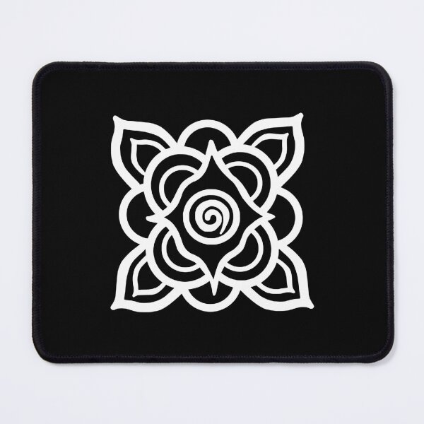 Item preview, Square stylised rose (white on black) designed and sold by Encie-Designs.