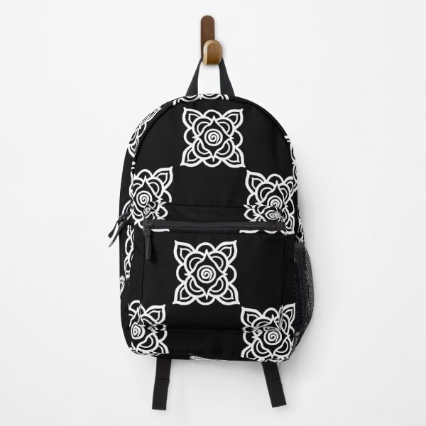 Item preview, Square stylised rose (white on black) designed and sold by Encie-Designs.