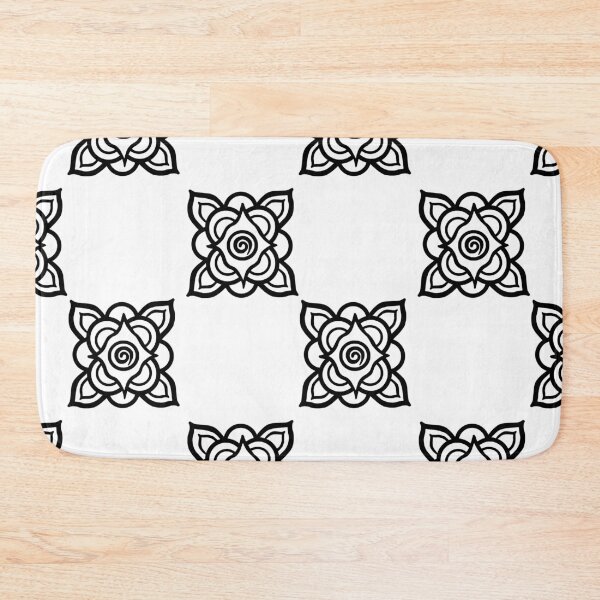 Item preview, Square stylised rose (black on white) designed and sold by Encie-Designs.