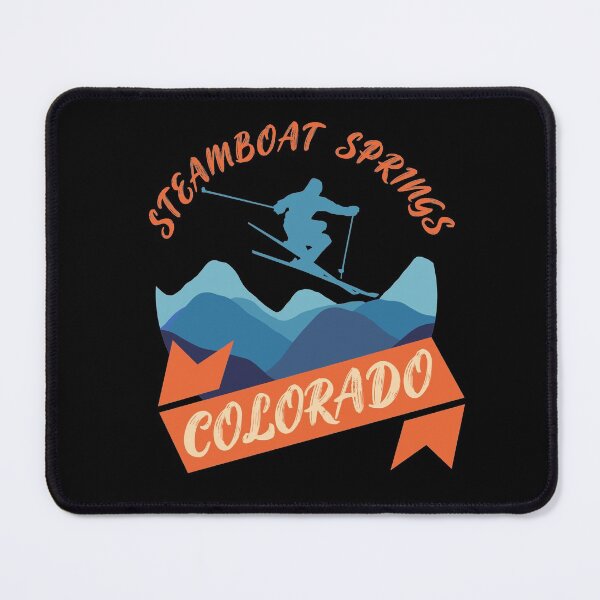 Item preview, Steamboat Springs Colorado Skiing Mountains Ski Skier Snowboard, Winter Sport, Vintage Color designed and sold by KittySSmith.
