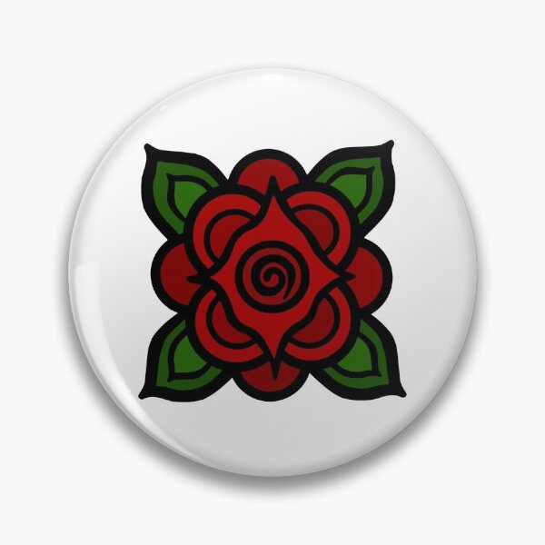 Item preview, Square stylised rose (red on white) designed and sold by Encie-Designs.