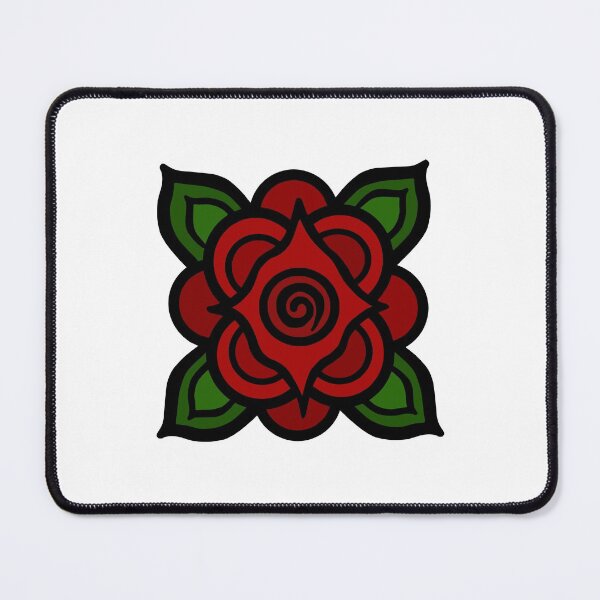 Item preview, Square stylised rose (red on white) designed and sold by Encie-Designs.