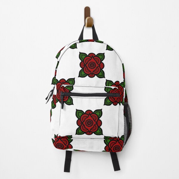Item preview, Square stylised rose (red on white) designed and sold by Encie-Designs.