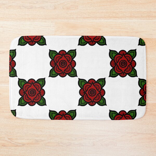 Item preview, Square stylised rose (red on white) designed and sold by Encie-Designs.