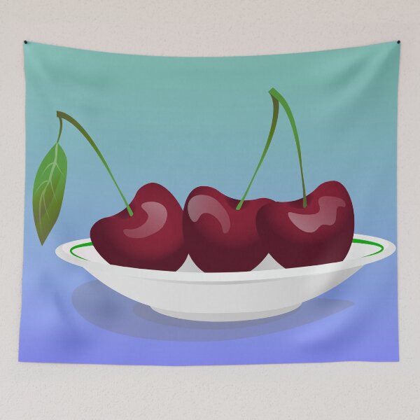 Item preview, Plate full of cherries designed and sold by CutieBlue.