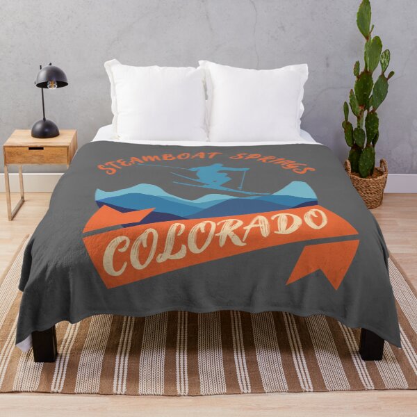 Item preview, Steamboat Springs Colorado Skiing Mountains Ski Skier Snowboard, Winter Sport, Vintage Color designed and sold by KittySSmith.