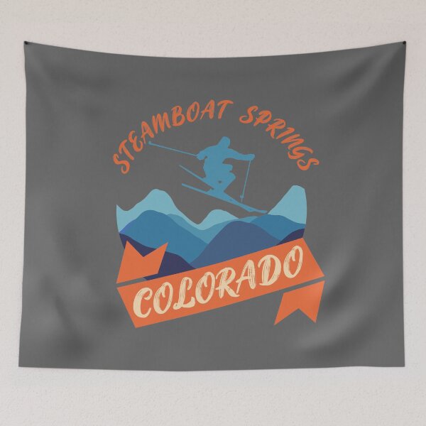 Item preview, Steamboat Springs Colorado Skiing Mountains Ski Skier Snowboard, Winter Sport, Vintage Color  designed and sold by KittySSmith.