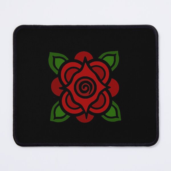 Item preview, Square stylised rose (red on black) designed and sold by Encie-Designs.