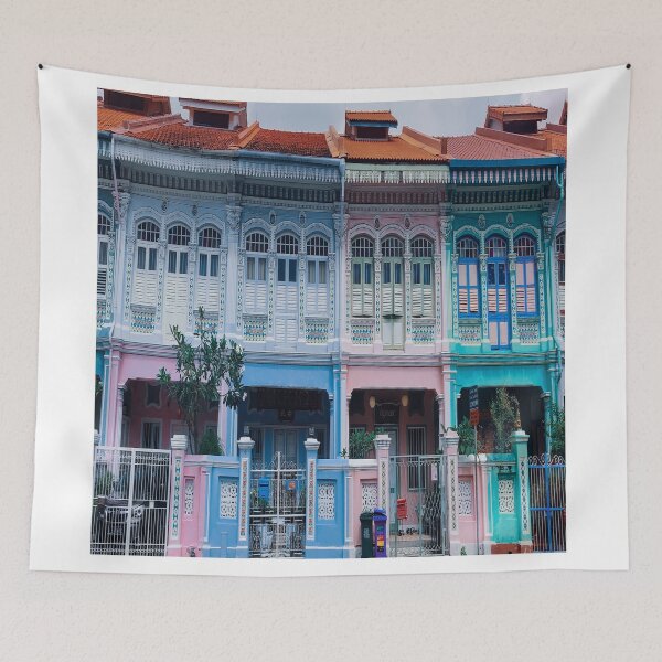 Item preview, Colourful Peranakan Shophouses, Singapore designed and sold by Happiness Creators.