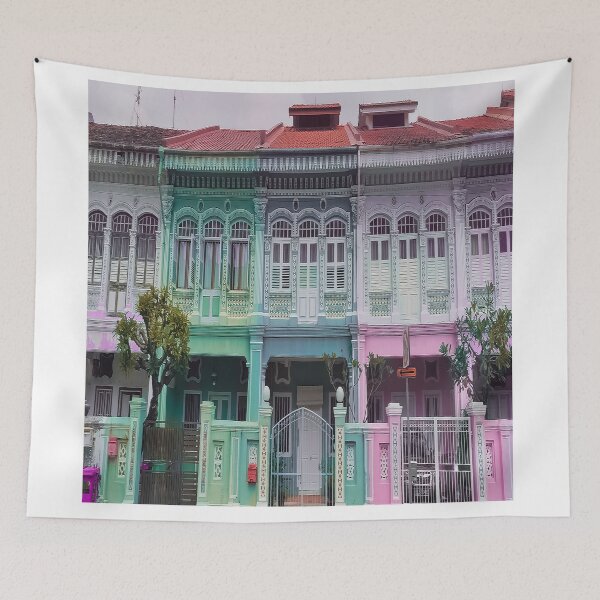 Item preview, Colourful Peranakan Shophouses, Singapore designed and sold by Happiness Creators.