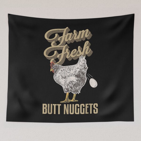 Aperçu de l'œuvre Farm Fresh Butt Nuggets Funny Chicken Farmer Chicken Gifts créée et vendue par David231231.
