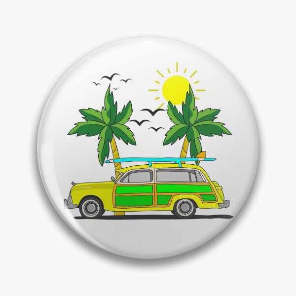 Item preview, Yellow Van With Surfboard sticker, retro surfer sticker designed and sold by ds-4.