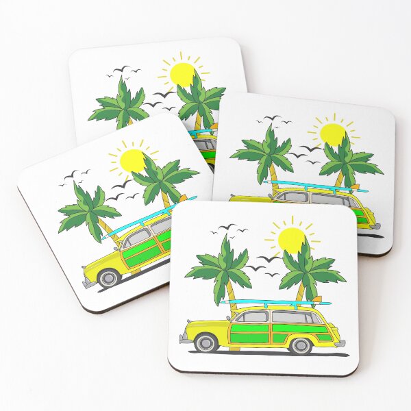 Item preview, Yellow Van With Surfboard sticker, retro surfer sticker designed and sold by ds-4.