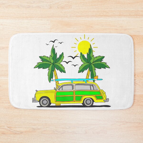 Item preview, Yellow Van With Surfboard sticker, retro surfer sticker designed and sold by ds-4.