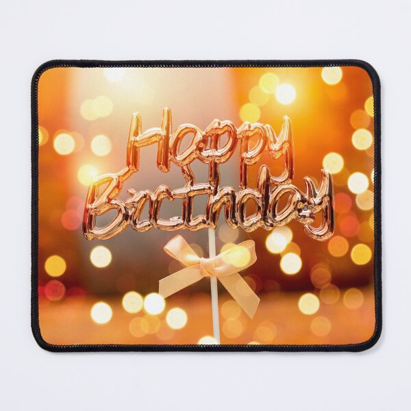 Item preview, happy birthday text with knot and bokeh light, morocco lounge background designed and sold by sigoisette.