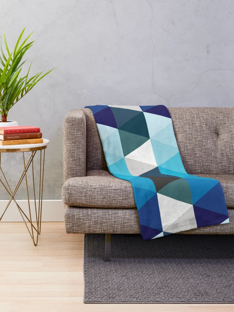 Thumbnail 2 of 6, Throw Blanket, Colorful Triangle Pattern designed and sold by FridPix.