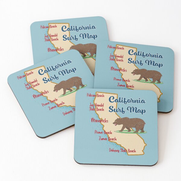 Item preview, Cool Surfer's California Surf Map designed and sold by OliviaGbyKyro.