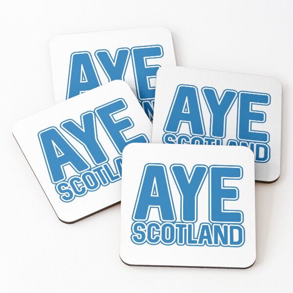 Item preview, AYE SCOTLAND, Scottish Independence Saltire Blue and White Layered Text Slogan designed and sold by MacPean.