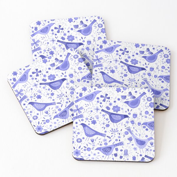 Item preview, Birds in a Blue Wildflower Garden designed and sold by squirrell.