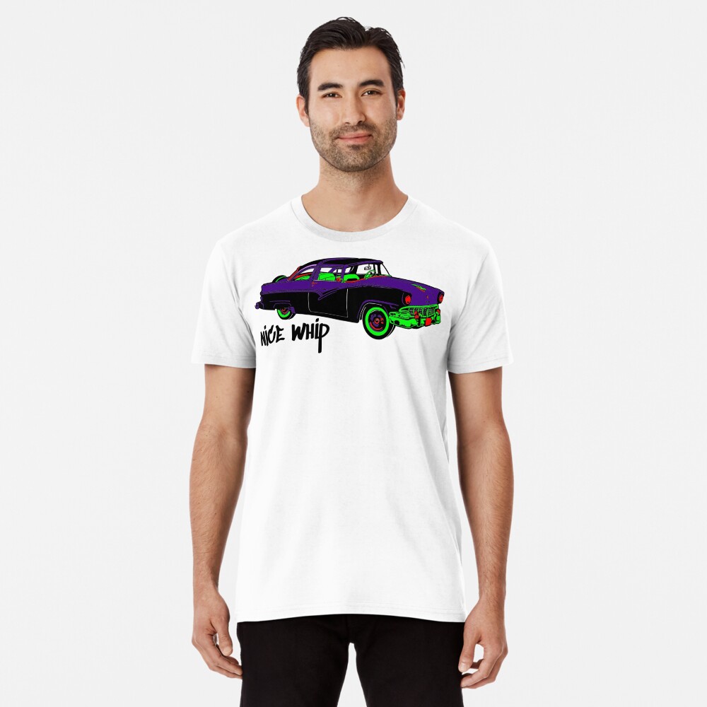 Nice Whip Classic American Car Graffiti Style with Purple, Red and Green Accents Premium T-Shirt