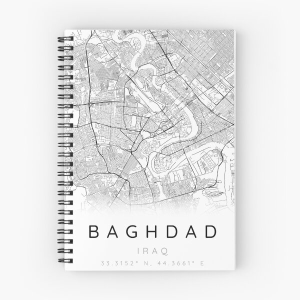 Item preview, Baghdad map minimalist in black and white designed and sold by DesireeVDA.
