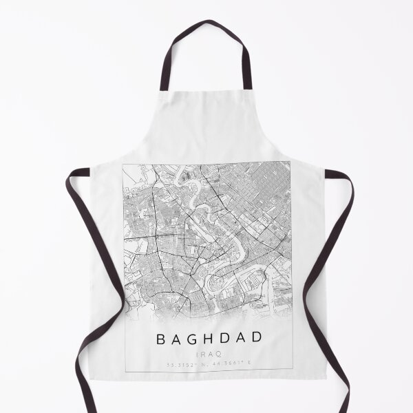 Item preview, Baghdad map minimalist in black and white designed and sold by DesireeVDA.