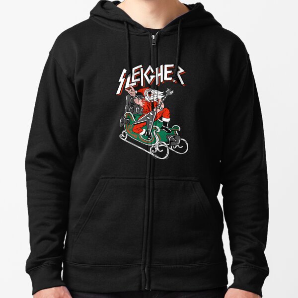 Artikel-Vorschau von Ugly Christmas Sweater Sleigher - Heavy Metal Santa, designt und verkauft von JeniHendrick.