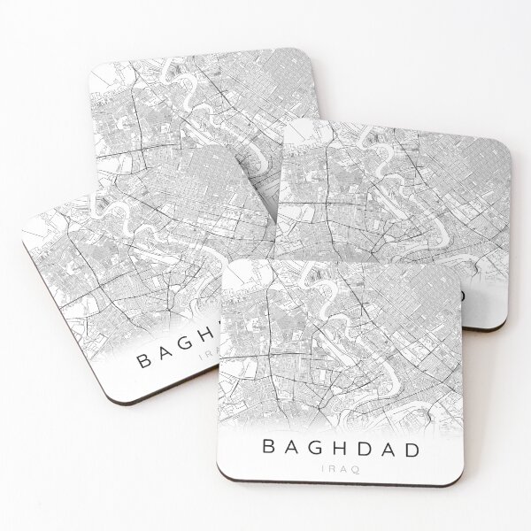 Item preview, Baghdad map minimalist in black and white designed and sold by DesireeVDA.