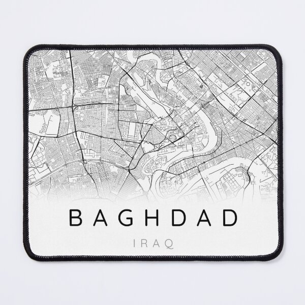 Item preview, Baghdad map minimalist in black and white designed and sold by DesireeVDA.