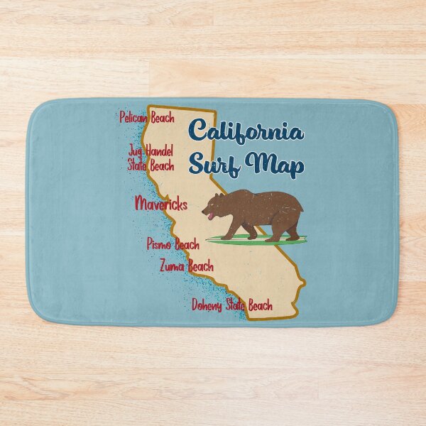 Item preview, Cool Surfer's California Surf Map designed and sold by OliviaGbyKyro.
