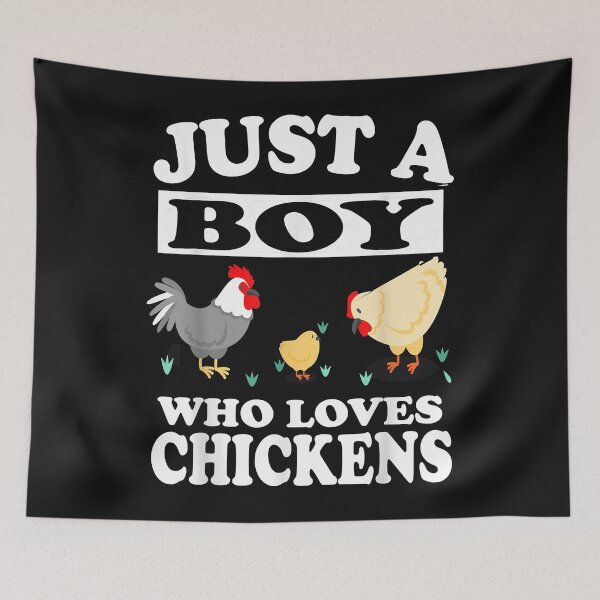 Aperçu de l'œuvre Just A Boy Who Loves Chickens Farm Chicken Gift créée et vendue par David231231.