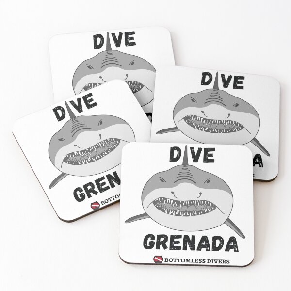 Item preview, Dive Grenada Smiling Great White Shark designed and sold by BottomlessDiver.
