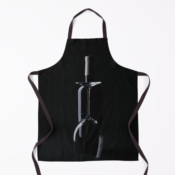 Item preview, Wine bottle and upside down glass on black background photography designed and sold by wineandwords.