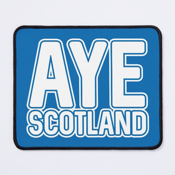 Item preview, AYE SCOTLAND, Scottish Independence White and Saltire Blue Layered Text Slogan designed and sold by MacPean.