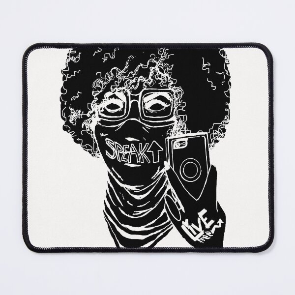 Item preview, Live Free/Speak Up Selfie (black) designed and sold by blackdragon4.