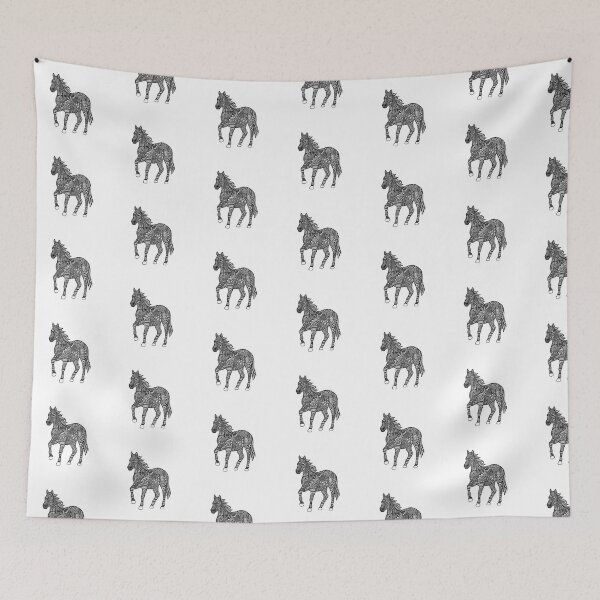 Item preview, Horse zentangle pattern  designed and sold by blackblizzard.