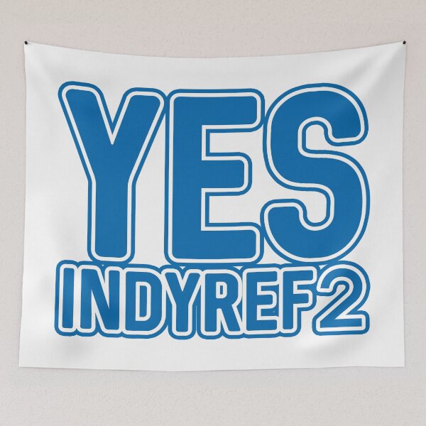 Item preview, YES INDYREF2, Scottish Independence Saltire Blue and White Layered Text Slogan designed and sold by MacPean.
