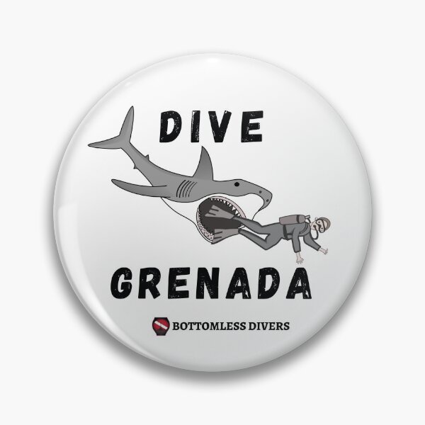 Item preview, Great White Shark Attacking Grenada Scuba Diver designed and sold by BottomlessDiver.